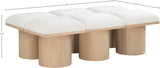 Pavilion Cream Boucle Fabric Bench 465Cream-6C Meridian Furniture