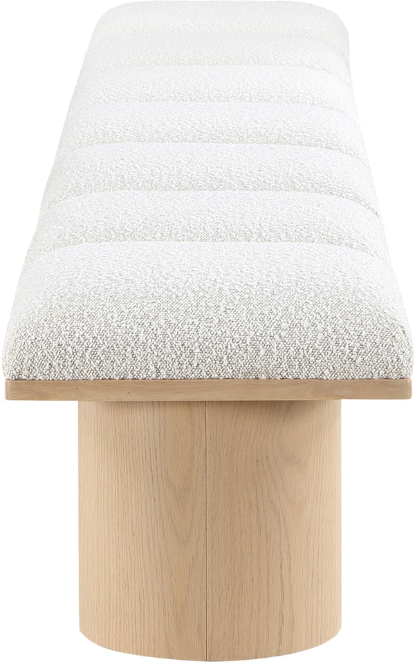 Pavilion Cream Boucle Fabric Bench 465Cream-7A Meridian Furniture