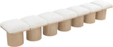 Pavilion Cream Boucle Fabric Bench 465Cream-7A Meridian Furniture