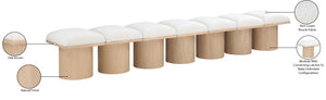 Pavilion Cream Boucle Fabric Bench 465Cream-7B Meridian Furniture