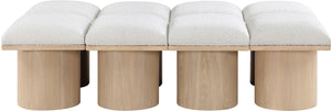 Pavilion Cream Boucle Fabric Bench 465Cream-8D Meridian Furniture