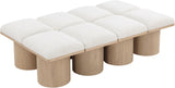 Pavilion Cream Boucle Fabric Bench 465Cream-8D Meridian Furniture