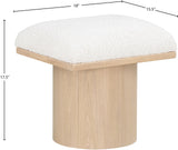 Pavilion Cream Boucle Fabric Bench/Stool 465Cream-C Meridian Furniture