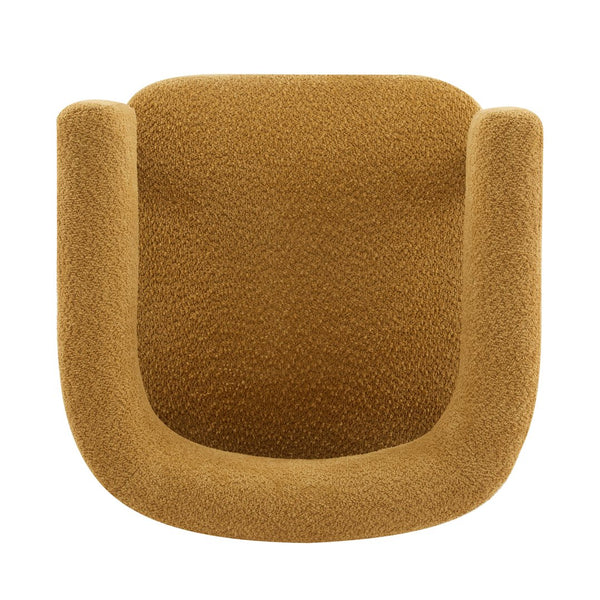 English Elm Christopher Knight Home® - Boucle Plush Bouclé Accent Chair with Rubber Wood Frame, Spring Bag Cushion for Cozy Support Yellow 30.75 L x 28.9 W x 19.25 H N776P268327T