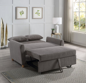 English Elm Justina Corduroy Convertible Loveseat Sleeper with Wood Legs for Studio or Guest Room B2749P413227