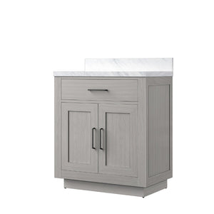 English Elm White Oak Single-Sink Vanity With Luxurious Carrara Marble Top – Compact, Stylish, Durable Design B2731P257660-GIGA
