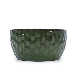 English Elm 3 Pieces Ceramic Flowerpot Set - Handcrafted Antique Green Planters For Indoor & Outdoor Decor W3273P321525