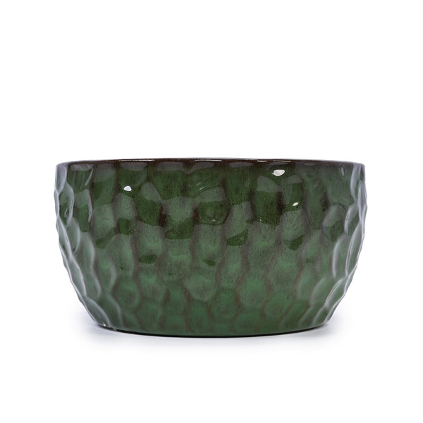 English Elm 3 Pieces Ceramic Flowerpot Set - Handcrafted Antique Green Planters For Indoor & Outdoor Decor W3273P321525