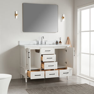 English Elm Fully Assembled 48'' Freestanding Single Bathroom Vanity With Two Handle Sets For Easy Customization W1826P308991