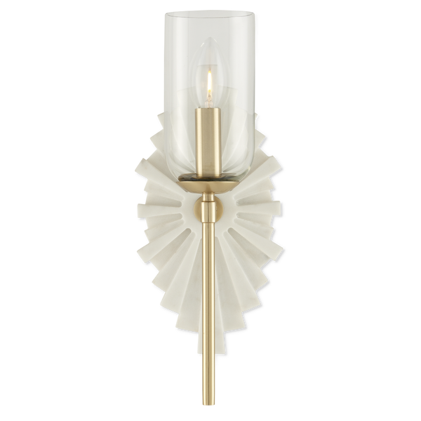 Benthos Black Wall Sconce - Elegant Marquino Marble Design with Starburst Pattern for Bathrooms