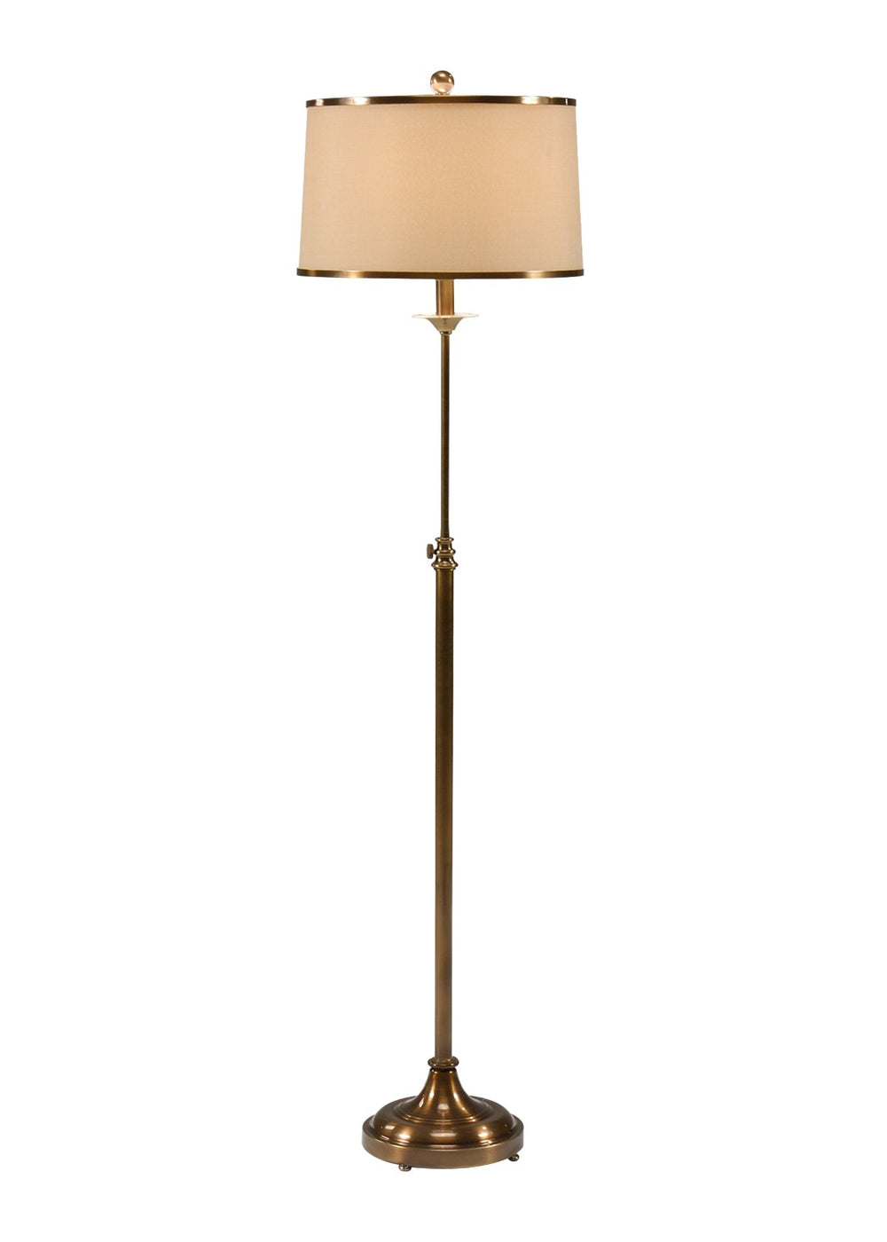 Wildwood Adjustable Antique Brass Floor Lamp With Telescoping Stem 46–64" Height For Reading & Ambience 46616