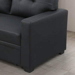 English Elm Convertible Upholstered Sectional Sofa with Pull-out Chaise Sleeper and Storage B2730S00008