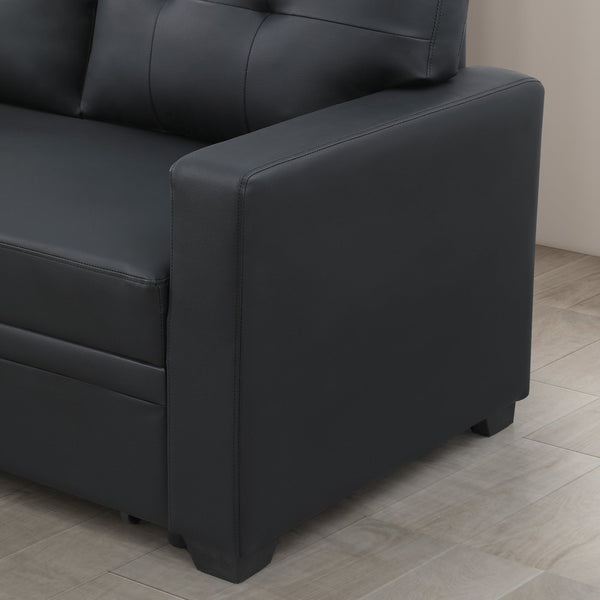 English Elm Convertible Upholstered Sectional Sofa with Pull-out Chaise Sleeper and Storage B2730S00008