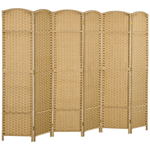 English Elm Homcom 6-Panel Folding Room Divider - Stylish Privacy Screen For Home Office & Bedroom Decor W2225P200677