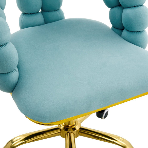 English Elm Set of Velvet Bubble Ball Chain Accent Chair with Sculptural Backrest for Living Room Gold,Teal W3875P370850