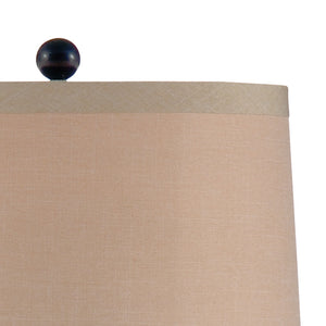 Wildwood Bradford Handcrafted Ceramic Lamp With Golden-Bronze Glaze, Tan Linen Shade, Rustic Elegance (98) 46636