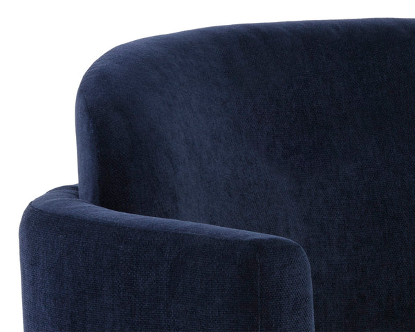 Sunpan Richie Lounge Chair - Modern Comfort with Elegant Design, Perfect for Stylish Living Spaces and Relaxation Antique Brass / Danny Navy