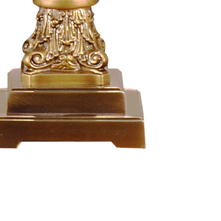 Wildwood Crystal Column Lamp With Cut-Glass Pilaster, Antiqued Brass Accents & Square Eggshell Shade For Luxe Ambiance 46655