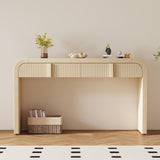 English Elm Trexm Unique Modern Rounded Silhouette and Smooth Surface Console Table With 2 Drawers For Living Room and Entryway( Apricot Cream)