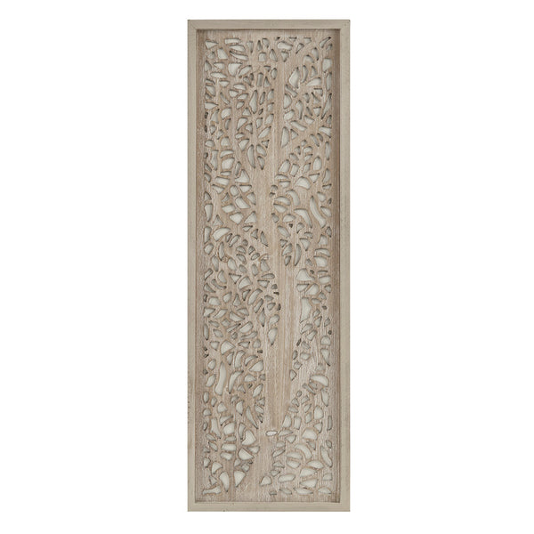 JLA Home Madison Park - Laser Cut Tree Framed Panel Wall Decor by Emily Warne — 12x36 laurel MDF art with whitewashed fir frame, ready-to-hang Natural MP95B-0275