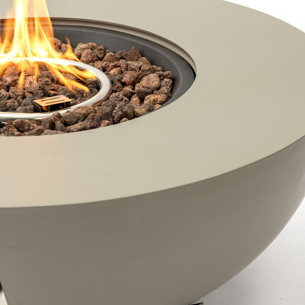 English Elm 36_inch Grey Iron Fire Pit Table with Push-Button Ignition, Adjustable Flame, 10ft Hose & Cover W3131P277176