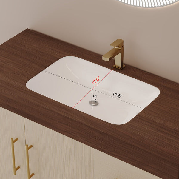 English Elm 36" Freestanding Bathroom Vanity Sintered Stone Top Brushed Gold Legs Wood Cabinet W3136S00056