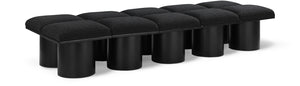 Pavilion Black Boucle Fabric Bench 466Black-10C Meridian Furniture