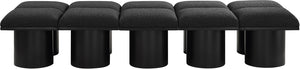 Pavilion Black Boucle Fabric Bench 466Black-10C Meridian Furniture