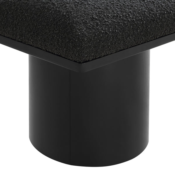 Pavilion Black Boucle Fabric Bench 466Black-10C Meridian Furniture