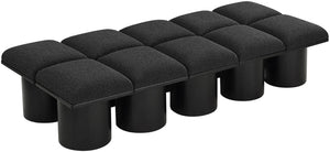 Pavilion Black Boucle Fabric Bench 466Black-10D Meridian Furniture