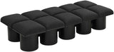 Pavilion Black Boucle Fabric Bench 466Black-10D Meridian Furniture