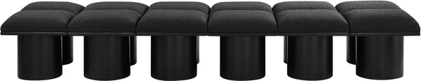 Pavilion Black Boucle Fabric Bench 466Black-12C Meridian Furniture