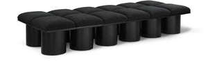 Pavilion Black Boucle Fabric Bench 466Black-12D Meridian Furniture