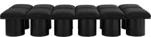 Pavilion Black Boucle Fabric Bench 466Black-12D Meridian Furniture