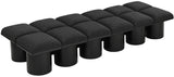 Pavilion Black Boucle Fabric Bench 466Black-12D Meridian Furniture