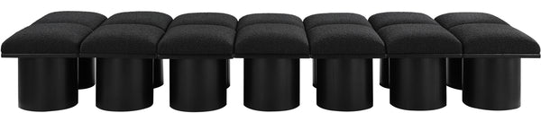 Pavilion Black Boucle Fabric Bench 466Black-14D Meridian Furniture