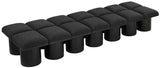 Pavilion Black Boucle Fabric Bench 466Black-14D Meridian Furniture