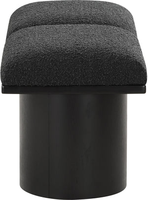 Pavilion Black Boucle Fabric Bench 466Black-2B Meridian Furniture