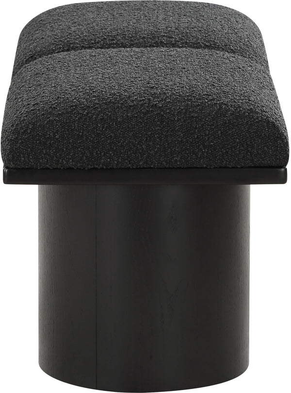 Pavilion Black Boucle Fabric Bench 466Black-2B Meridian Furniture