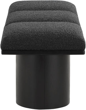 Pavilion Black Boucle Fabric Bench 466Black-3A Meridian Furniture