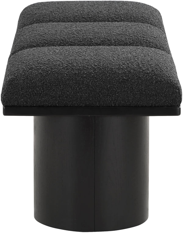 Pavilion Black Boucle Fabric Bench 466Black-3A Meridian Furniture