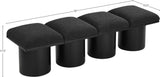 Pavilion Black Boucle Fabric Bench 466Black-4A Meridian Furniture