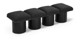 Pavilion Black Boucle Fabric Bench 466 4A