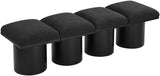 Pavilion Black Boucle Fabric Bench 466Black-4A Meridian Furniture