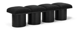 Pavilion Black Boucle Fabric Bench 466Black-4B Meridian Furniture