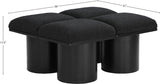 Pavilion Black Boucle Fabric Bench 466Black-4C Meridian Furniture