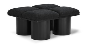 Pavilion Black Boucle Fabric Bench 466Black-4C Meridian Furniture