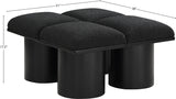 Pavilion Black Boucle Fabric Bench 466Black-4D Meridian Furniture