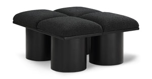 Pavilion Black Boucle Fabric Bench 466Black-4D Meridian Furniture