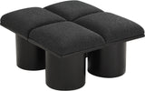 Pavilion Black Boucle Fabric Bench 466Black-4D Meridian Furniture